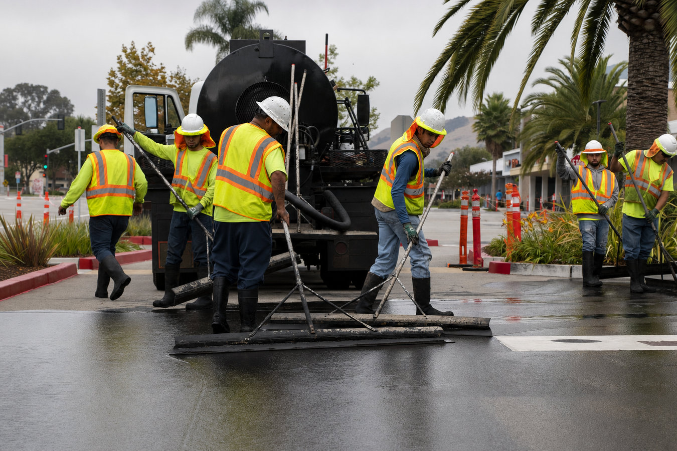 Commercial asphalt paving